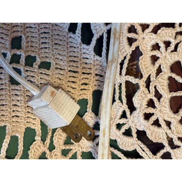 Vintage Wrought Iron Metal Table Lamp White Farmhouse - Picture 8 of 8